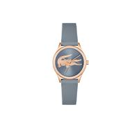 Quarzuhr LACOSTE "CROCODELLE", blau, roségoldfarben, Armbanduhren, Damen, Quarzuhr, Armbanduhr, Damenuhr, Silikonarmband, analog (87060105-0) blau, roségoldfarben