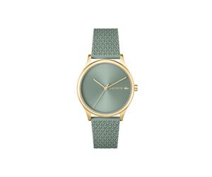 Quarzuhr LACOSTE "CROCODELLE", grün, goldfarben, Armbanduhren, Damen, Quarzuhr, Armbanduhr, Damenuhr, Silikonarmband, analog (24223559-0) grün, goldfarben