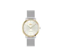 Quarzuhr LACOSTE "CROCORIGIN", silberfarben, weiß, Armbanduhren, Damen, Quarzuhr, Armbanduhr, Damenuhr, Edelstahlarmband, analog, Glassteine (82021638-0) silberfarben, weiß