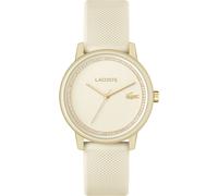 Quarzuhr LACOSTE "LACOSTE.12.12 GO", gold (cremefarben), Armbanduhren, Damen, Quarzuhr, Armbanduhr, Damenuhr, analog, Glaskristalle, Silikonarmband (13365901-0) cremefarben