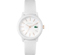 Quarzuhr LACOSTE "LACOSTE.12.12", weiß, Armbanduhren, Damen, Quarzuhr, Armbanduhr, Damenuhr, Mineralglas, analog, Silikonarmband (52669342-0) weiß