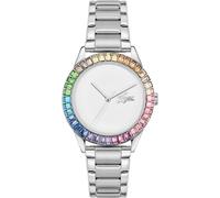 Quarzuhr LACOSTE "LADYCROC", silber (silberfarben), Armbanduhren, Damen, Quarzuhr, Armbanduhr, Damenuhr, Edelstahlarmband, analog, Glaskristalle (17504434-0) silberfarben
