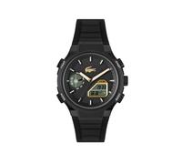Quarzuhr LACOSTE "LC33", schwarz, goldfarben, Armbanduhren, Herren, Quarzuhr, Quarzuhr, Armbanduhr, Herrenuhr, Silikonarmband, analog, digital, Tag (21579853-0) schwarz, goldfarben