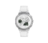 Quarzuhr LACOSTE "LC33", weiß (transparent, silberfarben), Armbanduhren, Herren, Quarzuhr, Quarzuhr, Armbanduhr, Herrenuhr, Silikonarmband, analog, digital (42169637-0) transparent, silberfarben