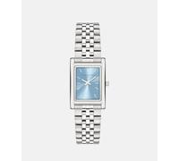 Quarzuhr LIEBESKIND BERLIN "Classic Square", blau (silberfarben, hellblau), Armbanduhren, Damen, Quarzuhr, Armbanduhr, Damenuhr, Edelstahlarmband, analog (74982806-0) silberfarben, hellblau