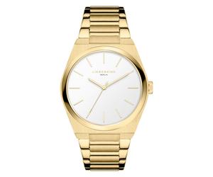 Quarzuhr LIEBESKIND BERLIN "Minimalist 48 mm", goldfarben, Armbanduhren, Damen, Quarzuhr, Armbanduhr, Damenuhr, Herrenuhr, Edelstahlarmband, analog (29204354-0) goldfarben