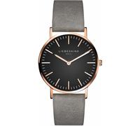 Quarzuhr LIEBESKIND BERLIN "New Case", rosa (grau), Armbanduhren, Damen, Quarzuhr, Armbanduhr, Damenuhr, analog, Lederband (46058362-0) grau