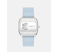 Quarzuhr LIEBESKIND BERLIN "Vinyl Vision", blau (hellblau), Armbanduhren, Damen, Quarzuhr, Armbanduhr, Damenuhr, Lederarmband, analog (45244240-0) hellblau