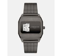 Quarzuhr LIEBESKIND BERLIN "Vinyl Vision", silber (schwarz), Armbanduhren, Damen, Quarzuhr, Armbanduhr, Damenuhr, Edelstahlarmband, analog (29569569-0) schwarz