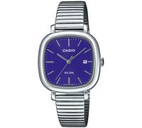 Quarzuhr, lila (edelstahlfarben, blau), CASIO TIMELESS COLLECTION, Armbanduhren, Damen, Quarzuhr, Armbanduhr, Damenuhr, Herrenuhr, Edelstahlarmband, analog, Tag (19469317-0) edelstahlfarben, blau