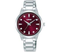 Quarzuhr LORUS "Classic Quarz", silberfarben, rot, Armbanduhren, Damen, Quarzuhr, Armbanduhr, Damenuhr, Edelstahlarmband, analog (89315930-0) silberfarben, rot