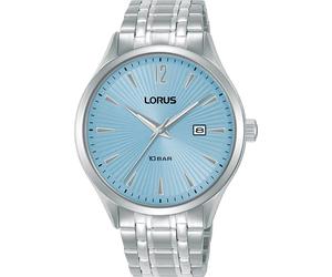Quarzuhr LORUS, silber (grün, silberfarben), Armbanduhren, Herren, Quarzuhr, Armbanduhr, Herrenuhr, Edelstahlarmband, analog, Tag (44845017-0) grün, silberfarben