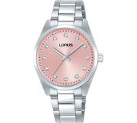 Quarzuhr LORUS, silber (silberfarben, rosa), Armbanduhren, Damen, Quarzuhr, Armbanduhr, Damenuhr, Edelstahlarmband, analog, Glaskristalle (40859765-0) silberfarben, rosa