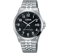 Quarzuhr LORUS, silber (silberfarben, schwarz), Armbanduhren, Damen, Quarzuhr, Armbanduhr, Herrenuhr, Damenuhr, Datum, Edelstahlarmband (86627438-0) silberfarben, schwarz