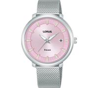 Quarzuhr LORUS, silberfarben, rosa, Armbanduhren, Damen, Quarzuhr, Armbanduhr, Damenuhr, Edelstahlarmband, analog, Tag (35166059-0)