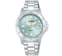 Quarzuhr LORUS "Sports Quarz", silberfarben, türkis, Armbanduhren, Damen, Quarzuhr, Armbanduhr, Damenuhr, Edelstahlarmband, analog, Tag (57883844-0) silberfarben, türkis