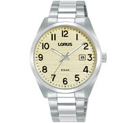 Quarzuhr LORUS "Sports", silber (silberfarben, gelb), Armbanduhren, Damen, Quarzuhr, Armbanduhr, Damenuhr, Herrenuhr, Edelstahlarmband, analog, Tag (79675945-0) silberfarben, gelb