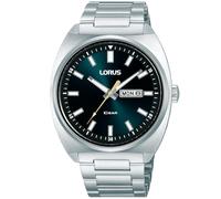 Quarzuhr LORUS "Sports", silberfarben, dunkelblau, Armbanduhren, Herren, Quarzuhr, Armbanduhr, Herrenuhr, Edelstahlarmband, analog, Tag, Wochentag (71905613-0) silberfarben, dunkelblau