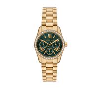 Quarzuhr MICHAEL KORS "LEXINGTON", gelbgoldfarben, grün, Armbanduhren, Damen, Quarzuhr, Armbanduhr, Damenuhr, Edelstahlarmband, analog, Tag, Wochentag (66176705-0) gelbgoldfarben, grün
