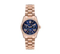 Quarzuhr MICHAEL KORS "LEXINGTON", gold (roségoldfarben, blau), Armbanduhren, Damen, Armbanduhr, Damenuhr, Edelstahlarmband, analog, Tag, Wochentag (73713203-0) roségoldfarben, blau