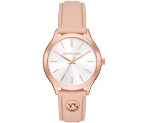 Quarzuhr MICHAEL KORS "SLIM RUNWAY", beige (rosa), Armbanduhren, Damen, Quarzuhr, Armbanduhr, Damenuhr, Lederarmband, analog (60787321-0) rosa