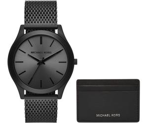 Quarzuhr MICHAEL KORS "SLIM RUNWAY", schwarz (schwarz, grau), Armbanduhren, Herren, Quarzuhr, Armbanduhr, Herrenuhr, ideal als Geschenk, Edelstahlarmband (14743364-0) schwarz, grau