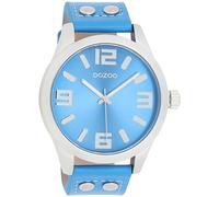 Quarzuhr OOZOO, blau, Armbanduhren, Herren, Quarzuhr, Armbanduhr, Damenuhr, Herrenuhr, Lederarmband, Ø 46mm (24262830-0)
