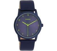Oozoo Timepieces Damen Uhr in Dunkelblau - Armbanduhr Damen mit Lederarmband | Hochwertige Uhr für Frauen - Edle Analog Damenuhr in rund C11174