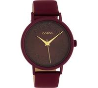Quarzuhr OOZOO "C10584", rot (bordeaux), Armbanduhren, Damen, Quarzuhr, Armbanduhr, Damenuhr, Lederarmband (32423713-0) bordeaux