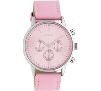 Quarzuhr OOZOO "C10595", rosa, Armbanduhren, Damen, Quarzuhr, Armbanduhr, Damenuhr, Lederarmband, Chrono-Look (62587542-0)