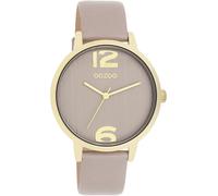 Oozoo - Timepieces Damen Uhr in taupe | Armbanduhr Damen mit Lederarmband | Moderne Uhr für Frauen | Edle Analog Damenuhr in rund C11342 (38mm Gehäuse)