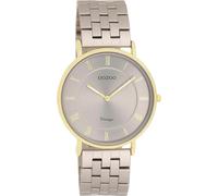 Quarzuhr OOZOO, grau (taupe, schwarz), Armbanduhren, Damen, Quarzuhr, Armbanduhr, Damenuhr, Edelstahlarmband, analog (53814337-0)