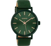 Quarzuhr OOZOO, grün (dunkelgrün), Armbanduhren, Damen, Quarzuhr, Armbanduhr, Damenuhr, Herrenuhr, Lederarmband (48912129-0) dunkelgrün