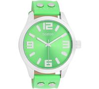 Quarzuhr OOZOO, grün (hellgrün), Armbanduhren, Damen, Quarzuhr, Armbanduhr, Damenuhr, Herrenuhr, Lederarmband, Ø 46mm (20155337-0) hellgrün
