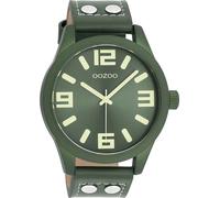 Quarzuhr OOZOO, grün (khaki), Armbanduhren, Herren, Quarzuhr, Armbanduhr, Damenuhr, Herrenuhr, Lederarmband, Ø 46mm (29360029-0)