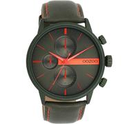 Quarzuhr OOZOO, grün (khaki), Armbanduhren, Herren, Quarzuhr, Armbanduhr, Herrenuhr, Lederarmband, Chrono-Look (64661148-0)