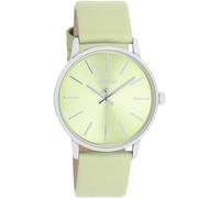 Oozoo - Timepieces Damen Uhr in Light Green/Silver | Armbanduhr Damen mit Lederarmband | Moderne Uhr für Frauen | Edle Analog Damenuhr in rund C11370 (36mm Gehäuse)