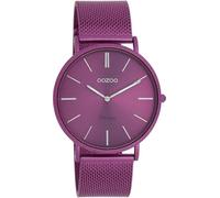 Oozoo Vintage Damen Uhr Lila - Armbanduhr Damen mit 20mm Lederarmband - Analog Damenuhr in rund C20332