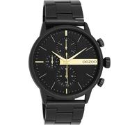 Quarzuhr OOZOO, schwarz, Armbanduhren, Herren, Quarzuhr, Armbanduhr, Herrenuhr, Edelstahlarmband, Chrono-Look (10128240-0)