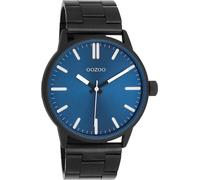 Oozoo Timepieces Herren Uhr in schwarz/blau| Armbanduhr Herren mit Metallarmband | Schöne Uhr für Männer | Edle Analog Herrenuhr (45mm Gehäuse) in rund C11403