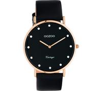 Quarzuhr OOZOO, schwarz (schwarz, schwarz), Armbanduhren, Damen, Quarzuhr, Armbanduhr, Damenuhr, Lederarmband, Zirkonia (synth.) (89223563-0) schwarz, schwarz