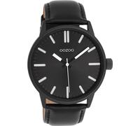 Quarzuhr OOZOO, schwarz (schwarz, schwarz), Armbanduhren, Herren, Armbanduhr, Herrenuhr, Lederarmband, analog (12448129-0) schwarz, schwarz