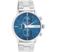 Quarzuhr OOZOO, silber (silberfarben), Armbanduhren, Herren, Quarzuhr, Armbanduhr, Herrenuhr, Edelstahlarmband, Chrono-Look (66453867-0)