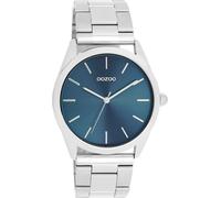 Quarzuhr OOZOO, silber (silberfarben, dunkelblau), Armbanduhren, Damen, Quarzuhr, Armbanduhr, Damenuhr, Herrenuhr, Edelstahlarmband, analog (20268204-0) silberfarben, dunkelblau