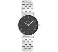 Quarzuhr OOZOO, silber (silberfarben, schwarz), Armbanduhren, Damen, Quarzuhr, Armbanduhr, Damenuhr, Edelstahlarmband, analog (71904351-0) silberfarben, schwarz