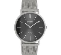 Oozoo Damenuhr C9937 – Quarzuhr 40 mm, grobmaschiges Edelstahl-Milanaiseband, silberfarben