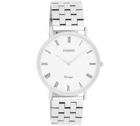 Quarzuhr OOZOO, silber (silberfarben, weiß), Armbanduhren, Damen, Armbanduhr, Damenuhr, Edelstahlarmband, analog (96615941-0) silberfarben, weiß
