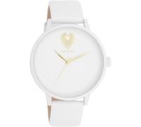 Oozoo - Timepieces Damen Uhr in White (alu) | Armbanduhr Damen mit Lederarmband | Moderne Uhr für Frauen | Edle Analog Damenuhr in rund C11343 (42mm Gehäuse)