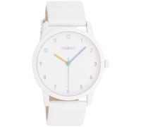 Quarzuhr OOZOO, weiß (weiß, bunt), Armbanduhren, Damen, Quarzuhr, Armbanduhr, Damenuhr, Lederarmband (91942619-0) weiß, bunt