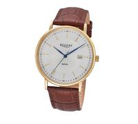 Quarzuhr REGENT, braun, Armbanduhren, Herren, Quarzuhr, Armbanduhr, Damenuhr, Herrenuhr, Lederarmband, analog, Tag (11284430-0) braun